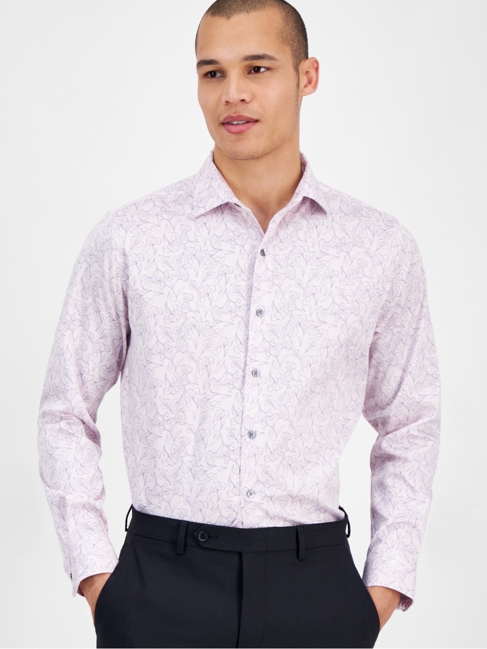 Bar Iii Men's Slim Fit Long Sleeve Button-Front NWT